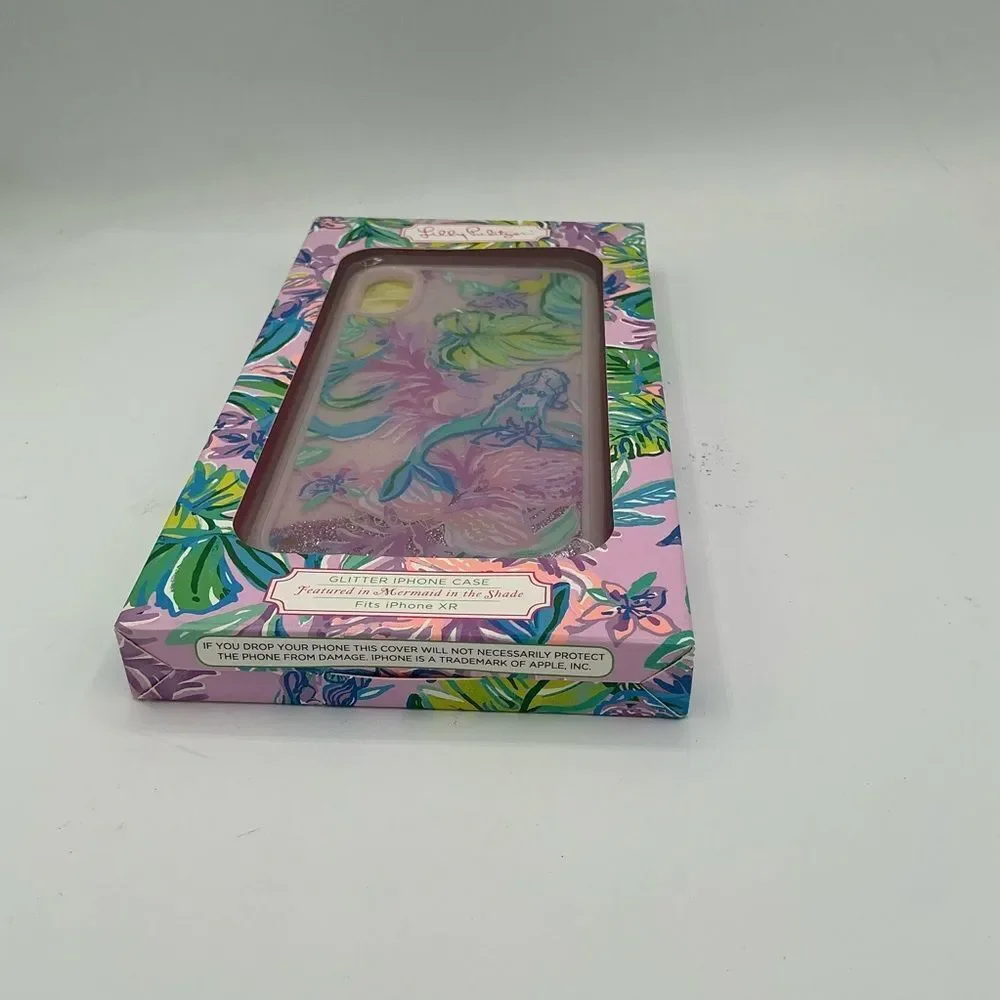 Lilly Pulitzer Mermaid In The Shade Liquid Glitter iPhone XR Case Lavender New